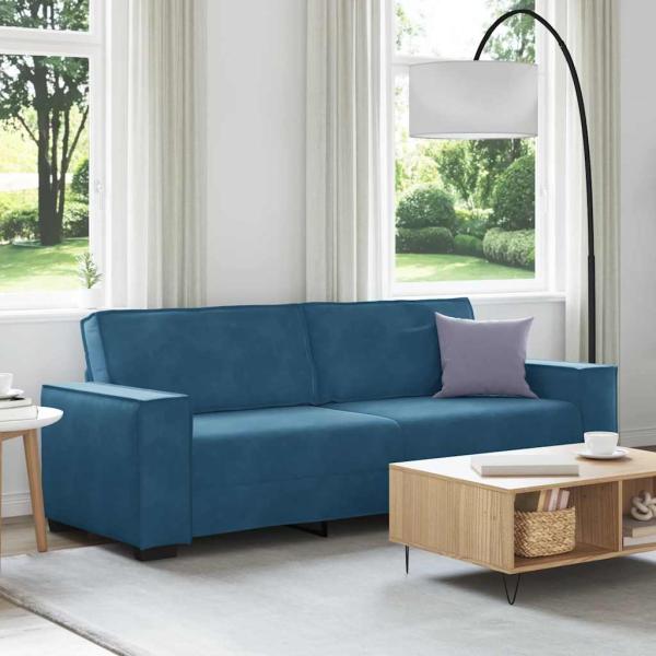 ARDEBO.de - 3-Sitzer-Sofa Blau 180 cm Samt