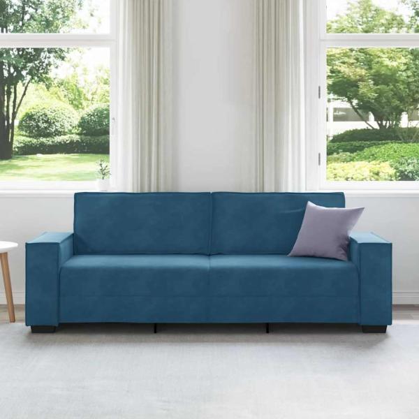 3-Sitzer-Sofa Blau 180 cm Samt