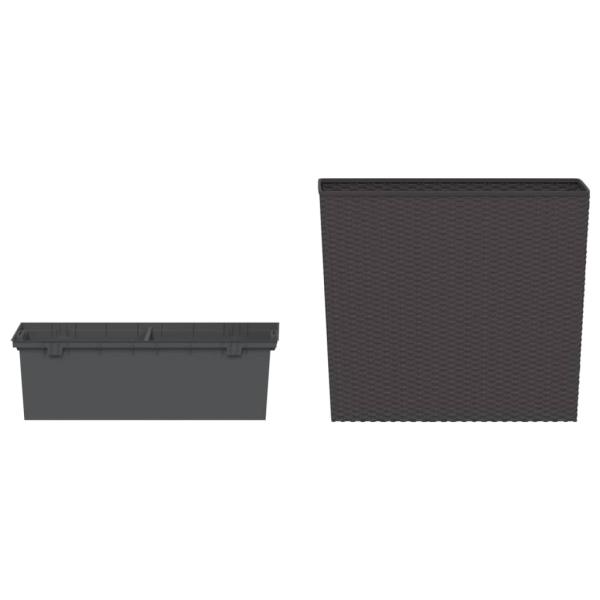 ARDEBO.de - Pflanzkübel mit herausnehmbaren Einsatz Braun 12/44 L PP-Rattan