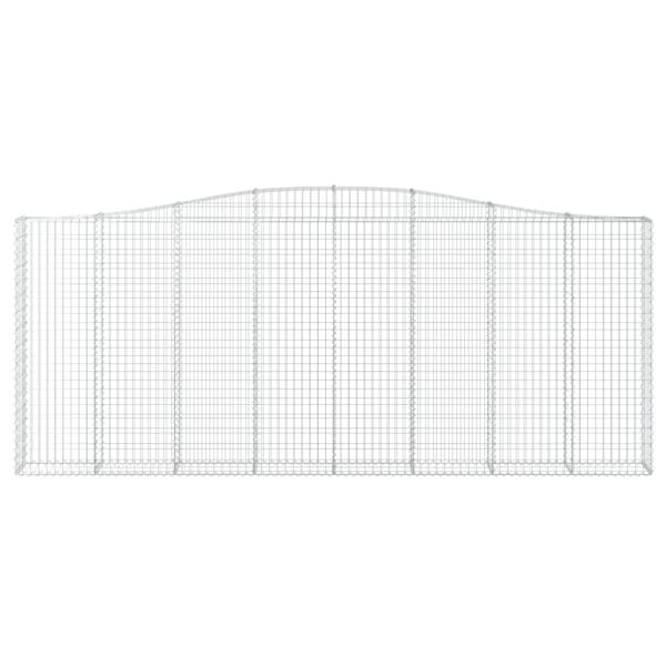 Gabione mit Hochbogen 400x30x160/180 cm Verzinktes Eisen