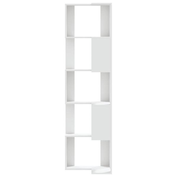 Eck-Bücherregal 5 Böden Weiß 50x50x179 cm Holzwerkstoff
