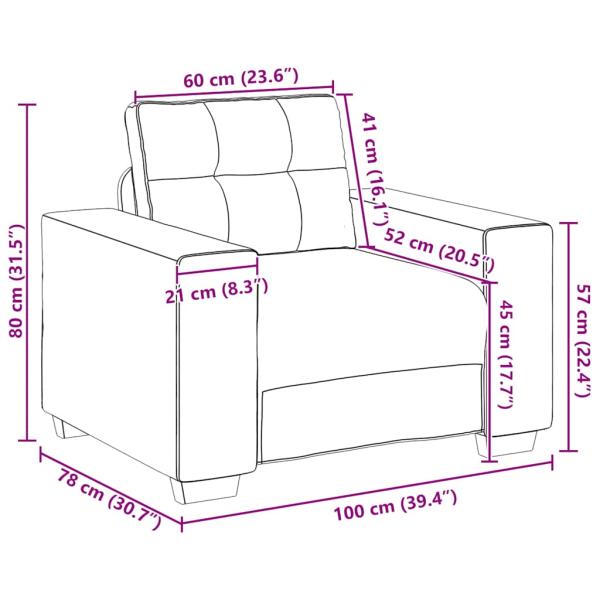 Sessel Schwarz 59 cm Stoff