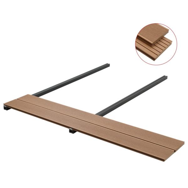 WPC Massive Terrassendielen mit Zubehör 20 m² 4 m Teak