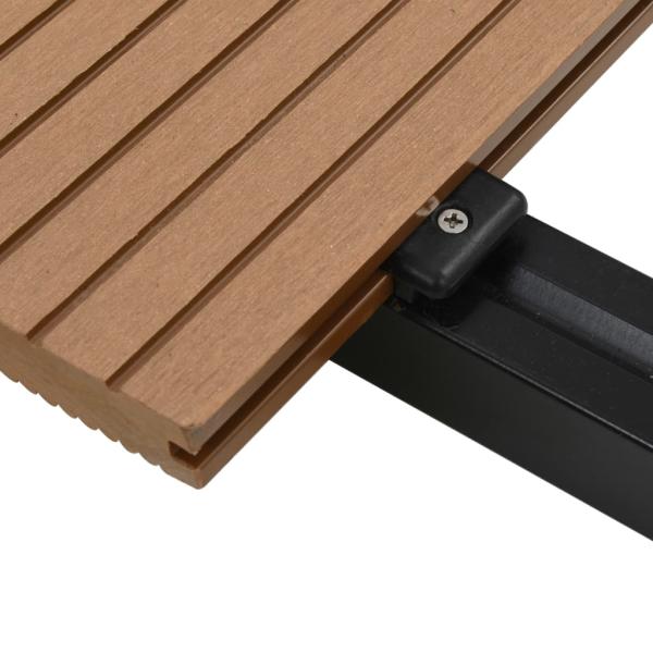 WPC Massive Terrassendielen mit Zubehör 20 m² 4 m Teak