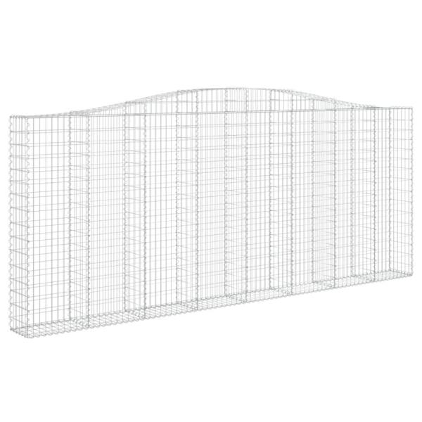 Gabionen mit Hochbogen 3 Stk. 400x30x160/180cm Verzinktes Eisen