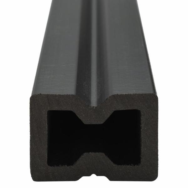 WPC Massive Terrassendielen mit Zubehör 10 m² 2,2 m Schwarz