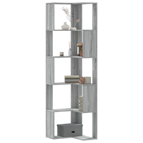 ARDEBO.de - Bücherregal 5 Böden Grau Sonoma 50x50x179 cm Holzwerkstoff