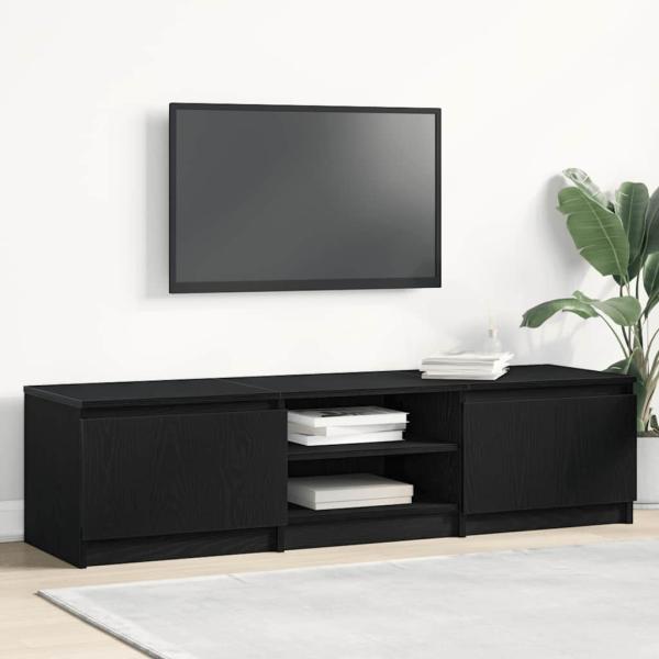 ARDEBO.de - TV-Schrank Schwarz Eichen-Optik 140x40x36 cm Holzwerkstoff