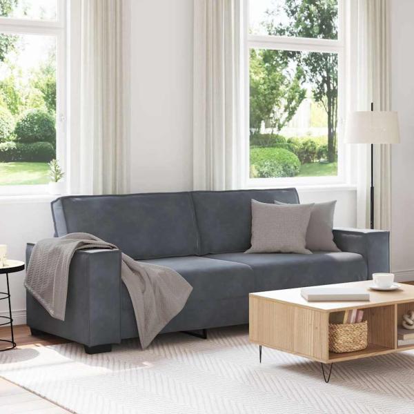 ARDEBO.de - 3-Sitzer-Sofa Dunkelgrau 180 cm Samt