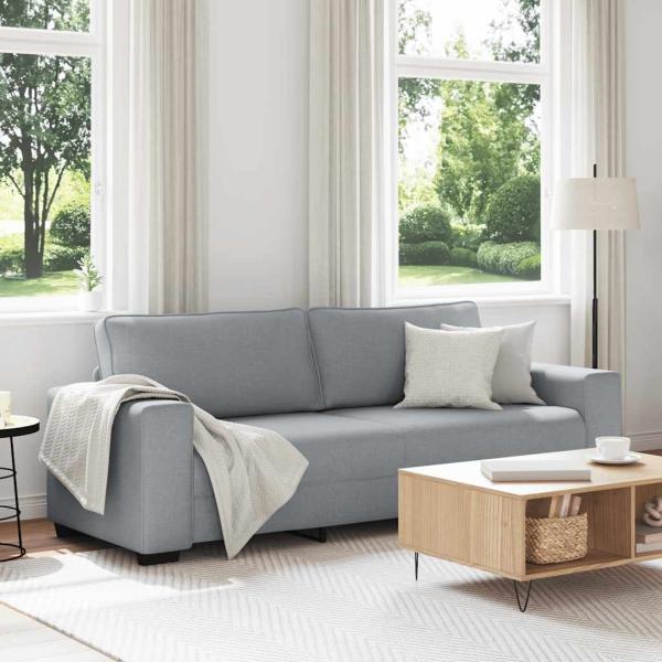 ARDEBO.de - 3-Sitzer-Sofa Hellgrau 180 cm Stoff