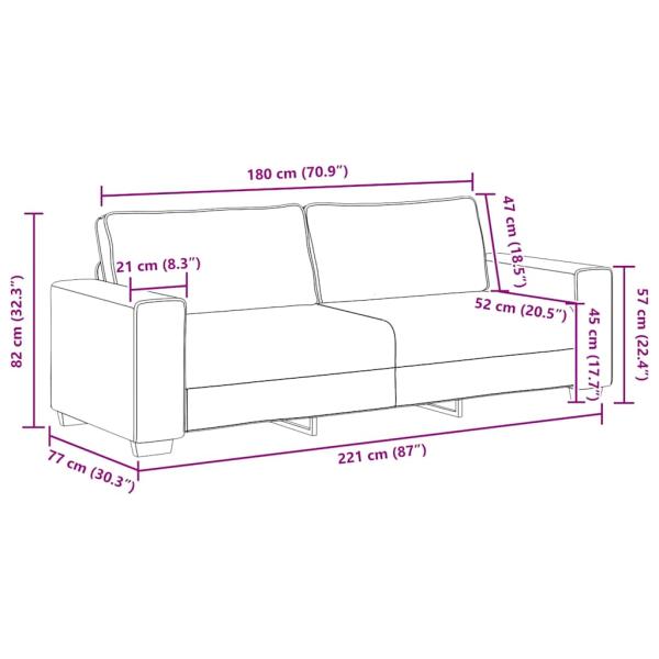 3-Sitzer-Sofa Dunkelgrün 180 cm Stoff