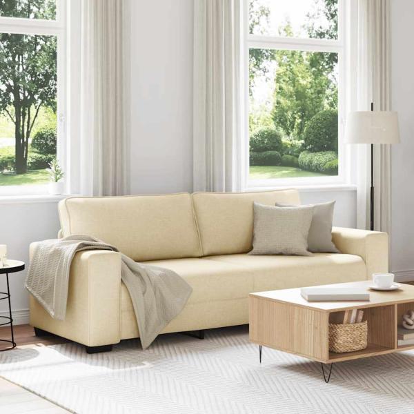 ARDEBO.de - 3-Sitzer-Sofa Creme 180 cm Stoff
