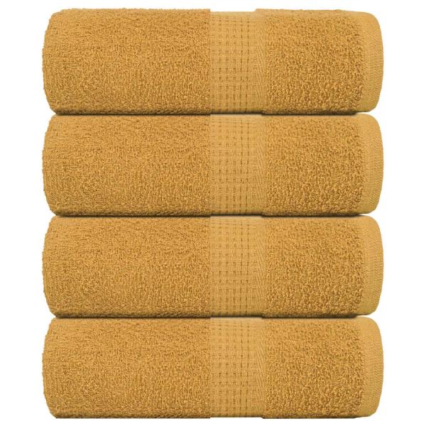 ARDEBO.de - Seiftücher 4 Stk. Golden 30x30 cm 360 g/m² 100% Baumwolle