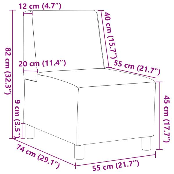 Sessel Grau 55 cm Kunstleder
