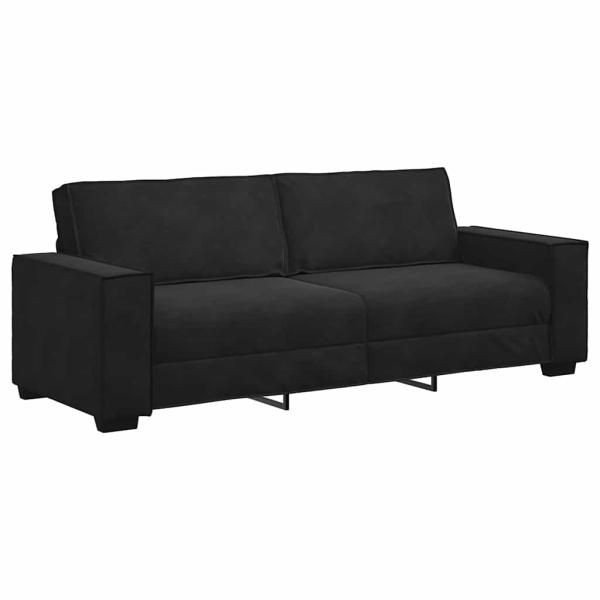 3-Sitzer-Sofa Schwarz 180 cm Samt