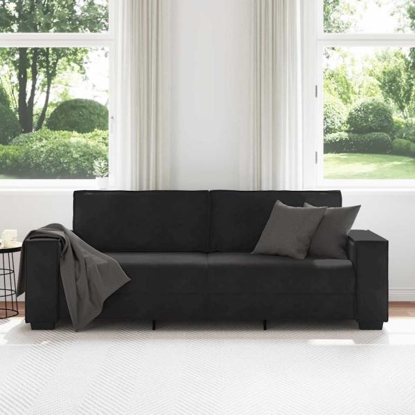 3-Sitzer-Sofa Schwarz 180 cm Samt