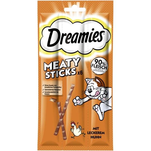 ARDEBO.de Dreamies Cat Snack Meaty Sticks Huhn 6x5g
