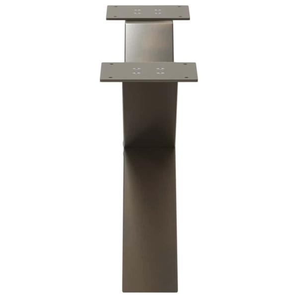 Couchtischbeine X-Form 2 Stk. Naturstahl 70x(30-31) cm Stahl