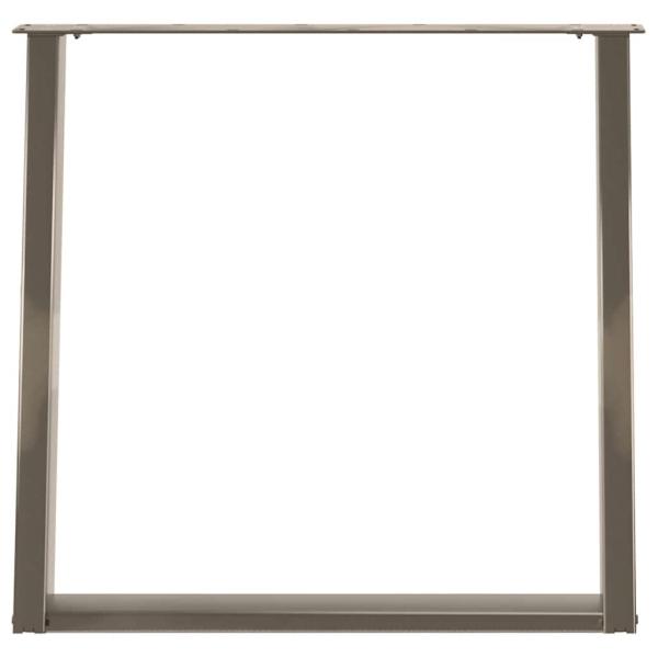 Esstischbeine U-Form 2 Stk. Naturstahl 80x(72-73) cm Stahl