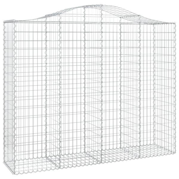 Gabionen mit Hochbogen 15Stk. 200x50x160/180cm Verzinktes Eisen