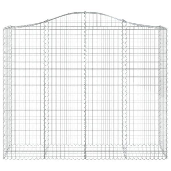 Gabionen mit Hochbogen 15Stk. 200x50x160/180cm Verzinktes Eisen