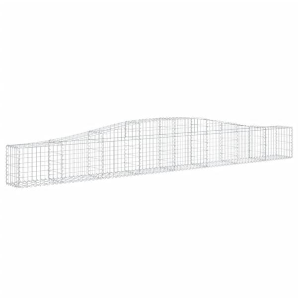 Gabionen mit Hochbogen 15 Stk. 400x30x40/60 cm Verzinktes Eisen