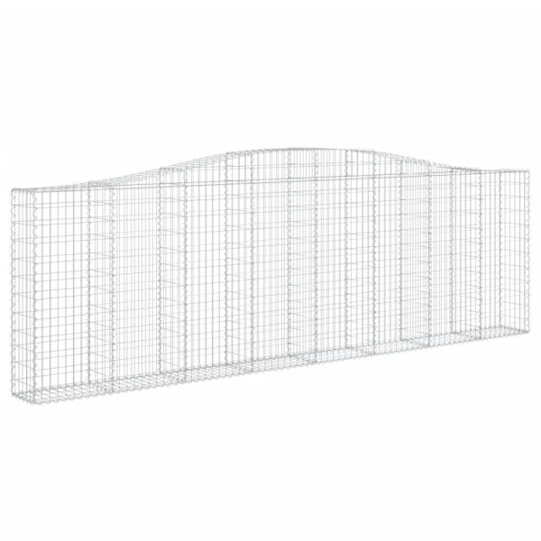 Gabionen mit Hochbogen 10Stk. 400x30x120/140cm Verzinktes Eisen