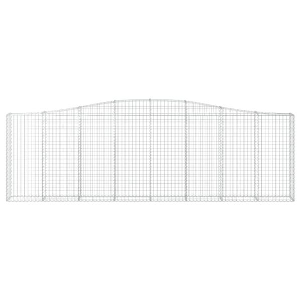 Gabionen mit Hochbogen 10Stk. 400x30x120/140cm Verzinktes Eisen