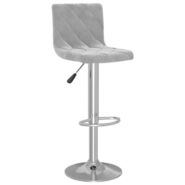 Barhocker 2 Stk. Hellgrau Samt