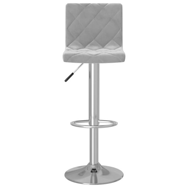 Barhocker 2 Stk. Hellgrau Samt