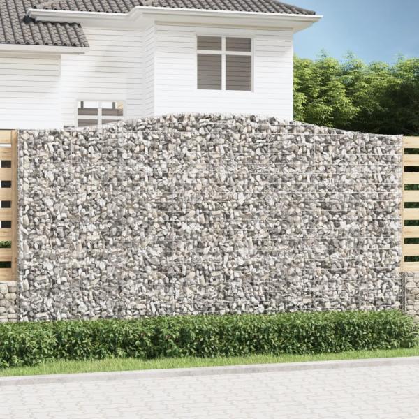 ARDEBO.de - Gabione mit Hochbogen 400x30x220/240 cm Verzinktes Eisen