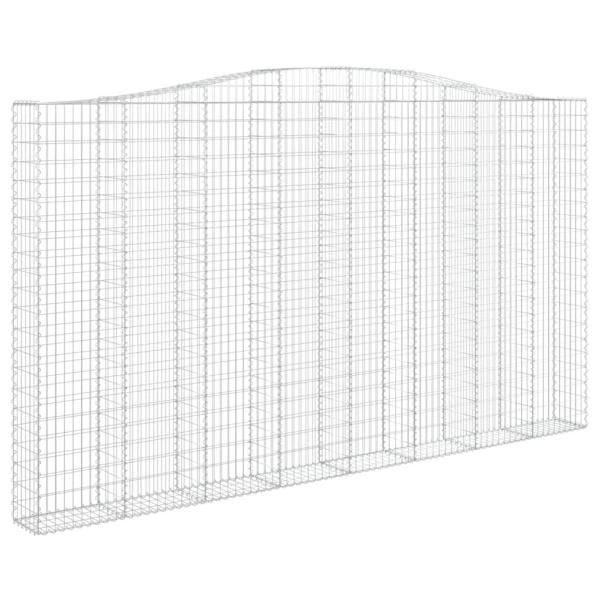 Gabione mit Hochbogen 400x30x220/240 cm Verzinktes Eisen