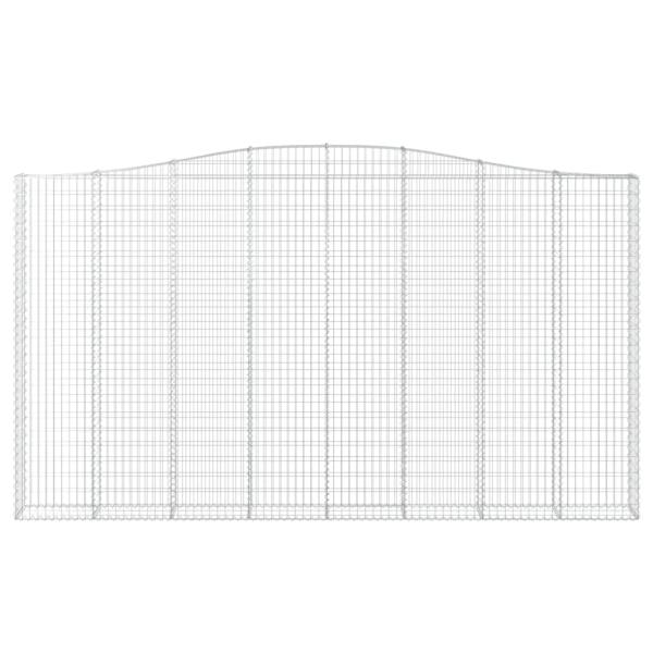 Gabione mit Hochbogen 400x30x220/240 cm Verzinktes Eisen