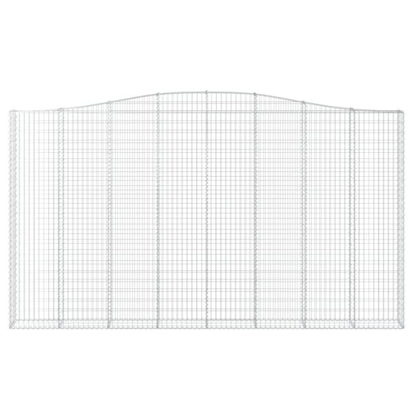 Gabione mit Hochbogen 400x30x220/240 cm Verzinktes Eisen