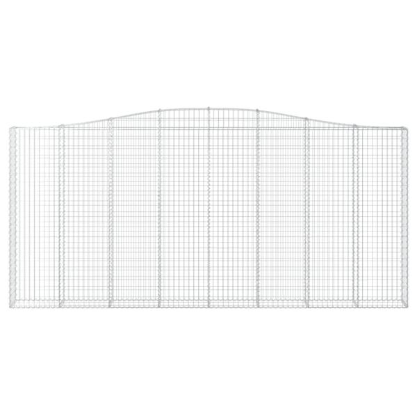 Gabionen mit Hochbogen 2 Stk. 400x30x180/200cm Verzinktes Eisen