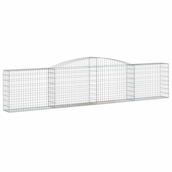Gabionen mit Hochbogen 3 Stk. 400x30x80/100cm Verzinktes Eisen