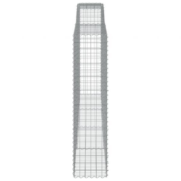 Gabionen mit Hochbogen 2 Stk. 400x50x200/220cm Verzinktes Eisen