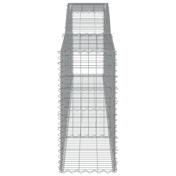 Gabionen mit Hochbogen 15 Stk 400x50x100/120cm Verzinktes Eisen