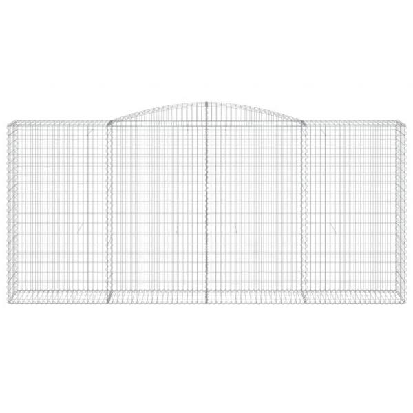 Gabionen mit Hochbogen 3 Stk. 400x50x180/200cm Verzinktes Eisen