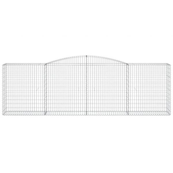 Gabionen mit Hochbogen 8 Stk. 400x50x120/140cm Verzinktes Eisen