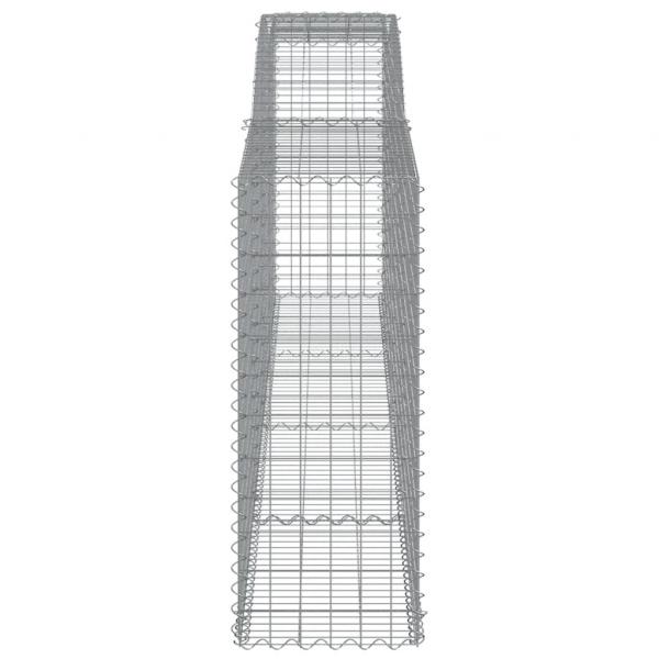 Gabionen mit Hochbogen 2 Stk. 400x50x120/140cm Verzinktes Eisen