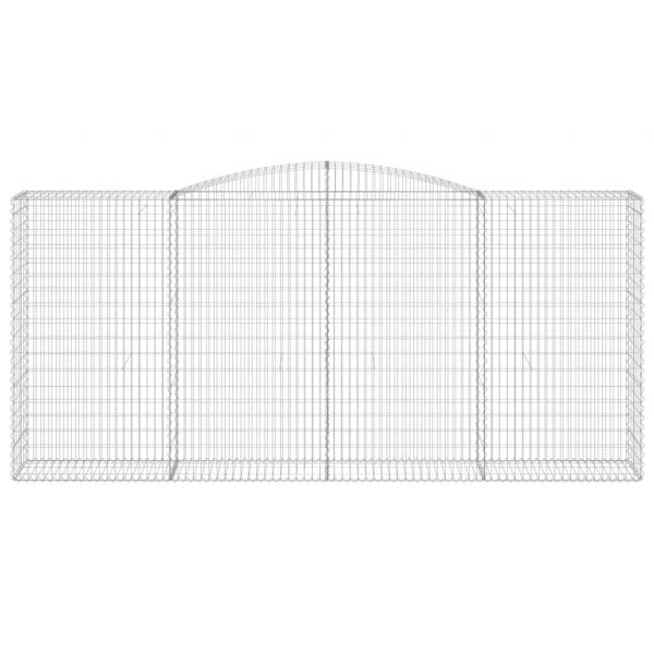 Gabionen mit Hochbogen 2 Stk. 400x50x180/200cm Verzinktes Eisen