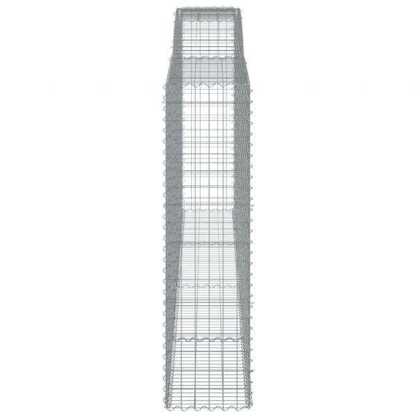 Gabionen mit Hochbogen 2 Stk. 400x50x180/200cm Verzinktes Eisen
