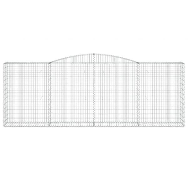 Gabionen mit Hochbogen 6 Stk. 400x50x140/160cm Verzinktes Eisen