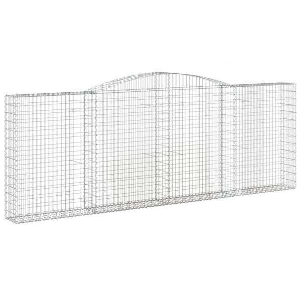 Gabionen mit Hochbogen 2 Stk. 400x30x140/160cm Verzinktes Eisen
