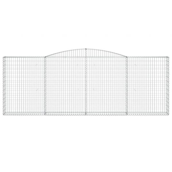 Gabionen mit Hochbogen 2 Stk. 400x30x140/160cm Verzinktes Eisen