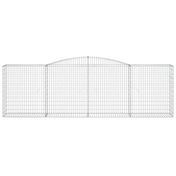 Gabionen mit Hochbogen 3 Stk. 400x50x120/140cm Verzinktes Eisen