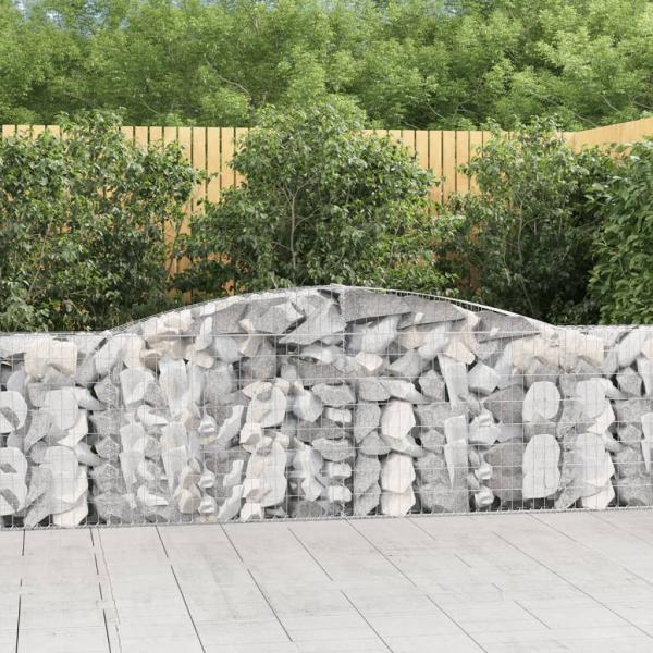 ARDEBO.de - Gabionen mit Hochbogen 10Stk. 400x30x100/120cm Verzinktes Eisen