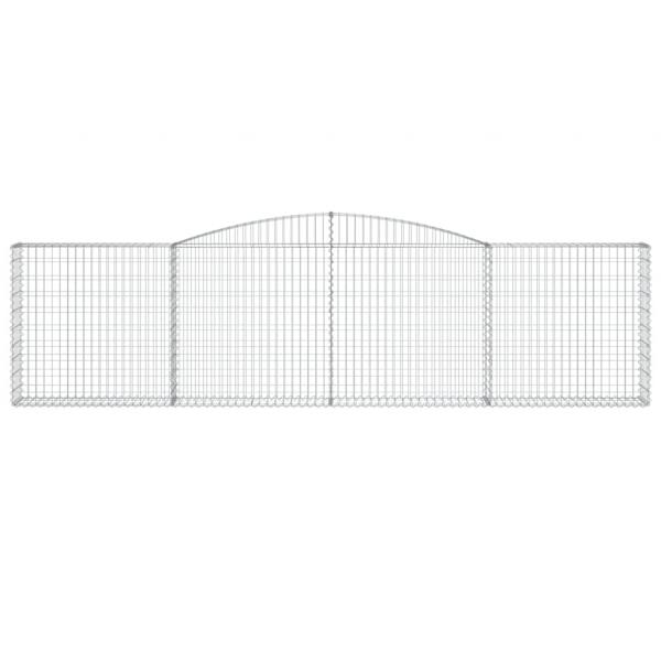 Gabionen mit Hochbogen 2 Stk. 400x30x100/120cm Verzinktes Eisen