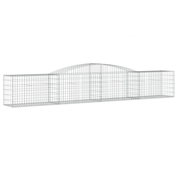 Gabionen mit Hochbogen 4 Stk. 400x50x60/80cm Verzinktes Eisen